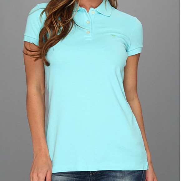 Lilly Pulitzer Tops - Lilly Pulitzer Blue Island Polo Shirt